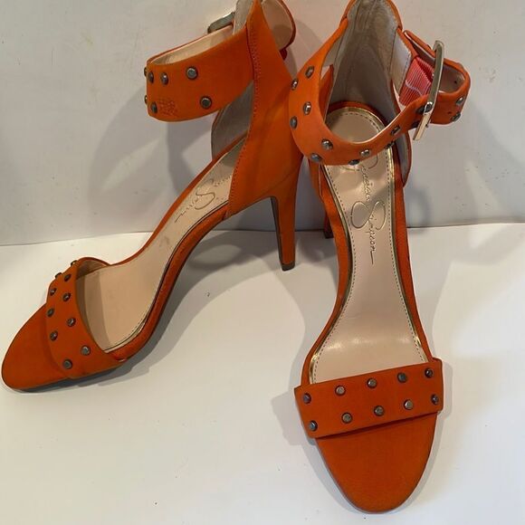 Jessica Simpson Orange High Heels Shoes Sandals Size 9 - Picture 1 of 6